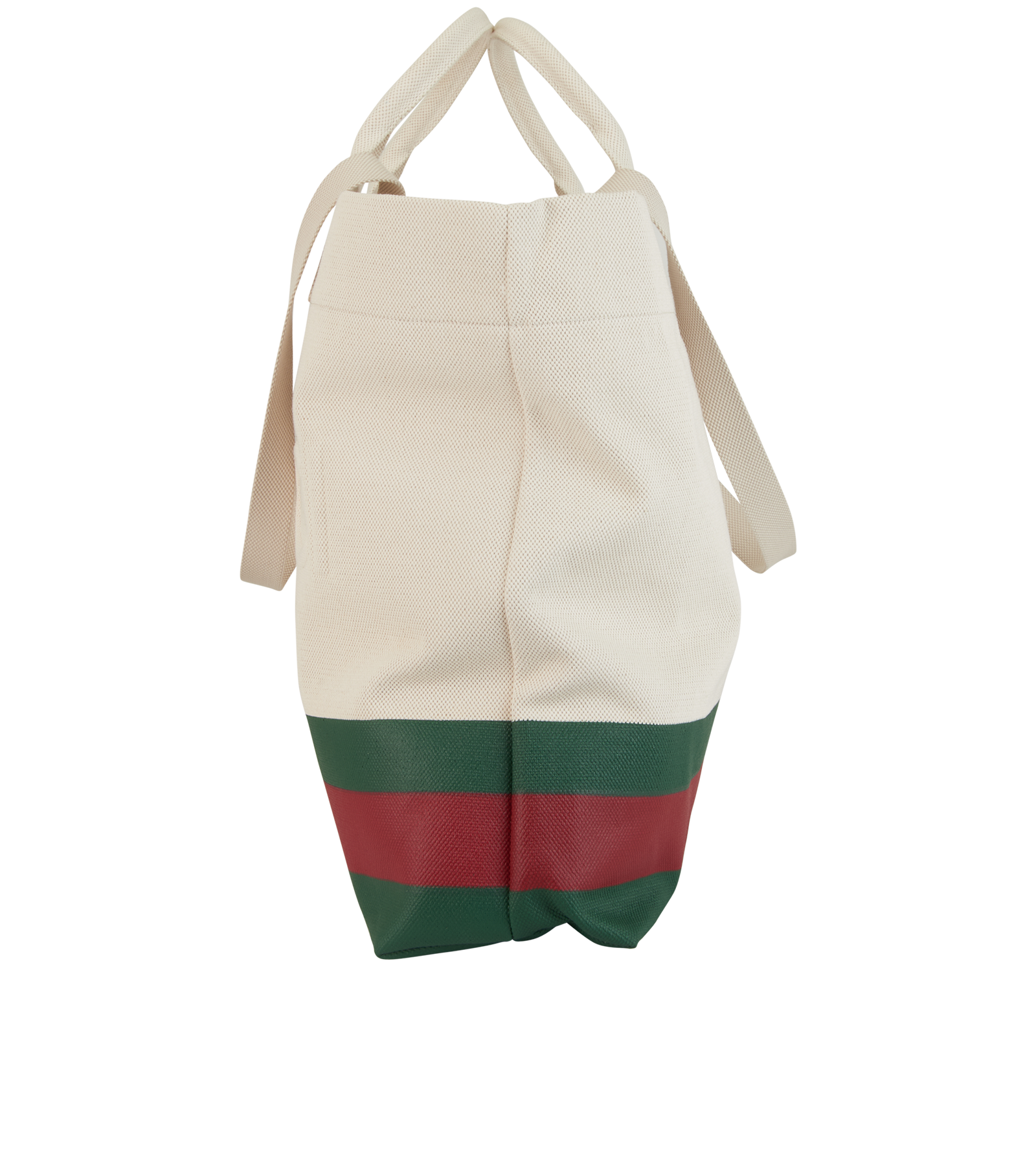 Logo Embossed Large Ophidia Shopping Tote, &pound;595, Handbags, Cream, Canvas, Bottom view